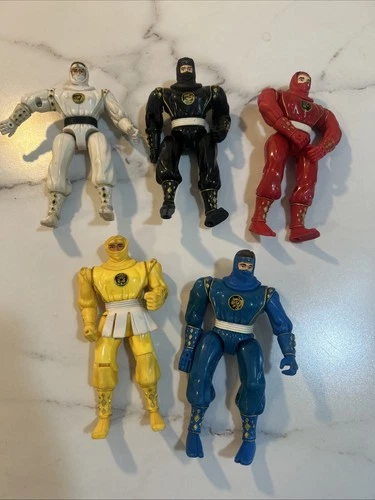 Vintage Mighty Morphin POWER RANGERS - 5" Ninja Action Figure Set Bandai 1995
