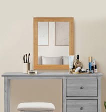 Wall Mirror, Wooden Hanging Oak Framed Mirror, Hallway Bathroom Vanity Mirror