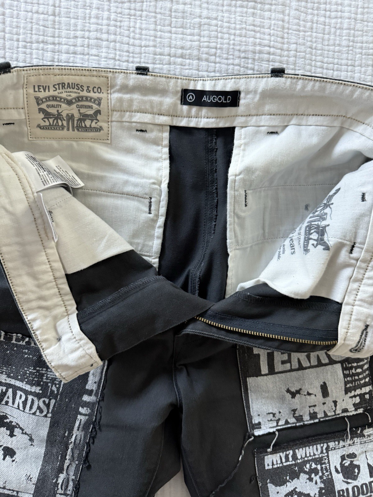 Custom Punk / Grunge Patchwork Levi’s Black Pants - image 3