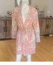 Johnny Was Feline Blush Sleep Robe With Removable Belt And Pockets Size Small