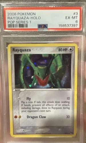 2006 Pokemon Pop Series 1 #3 Rayquaza-Holo Pop Series 1 PSA 6