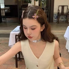 Korean Style Sweet Floral Hair Clips Side Bangs Hair Accessories Girls Hairpins