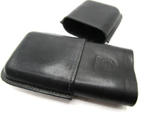 Vintage Rare Ashton Black Leather Cigar Holder Case Handmade Dominican Republic