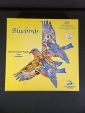 2003 NGS SunsOut 1000 Piece Jigsaw Puzzle Bluebirds Special Shaped Puzzle 95172