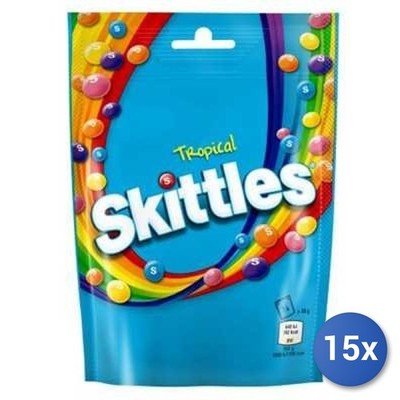 15x Multipack Skittles Tropisch Süßigkeiten Gr 136, Bunt