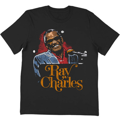 Vtg Ray Charles Million Dollar Smile T Shirt For Men Cotton Black Shirt NP206