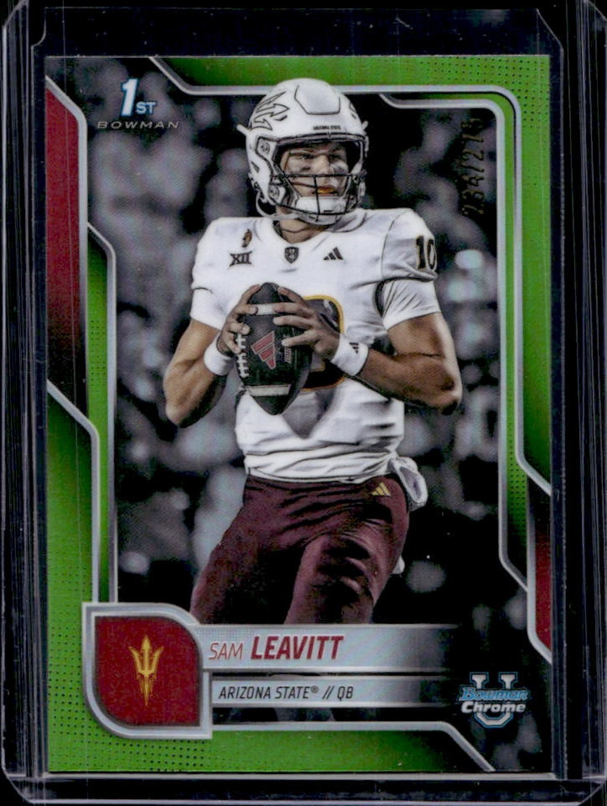 2025 Bowman Chrome U Sam Leavitt 1st Lime Green Refractor #234/275