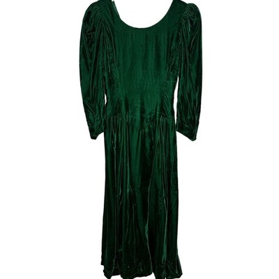 Vintage 80s Emerald Green Velvet Dress Puff Sleeve Princess Waist Open Back Sz S | eBay Vintage 80s Emerald Green Velvet Dress Puff Sleeve Princess Waist Open Back Sz S | eBay