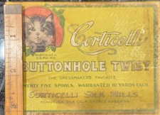 Antique Corticelli Silk Mills Box With White Thread Lot Of 24 Original Spools
