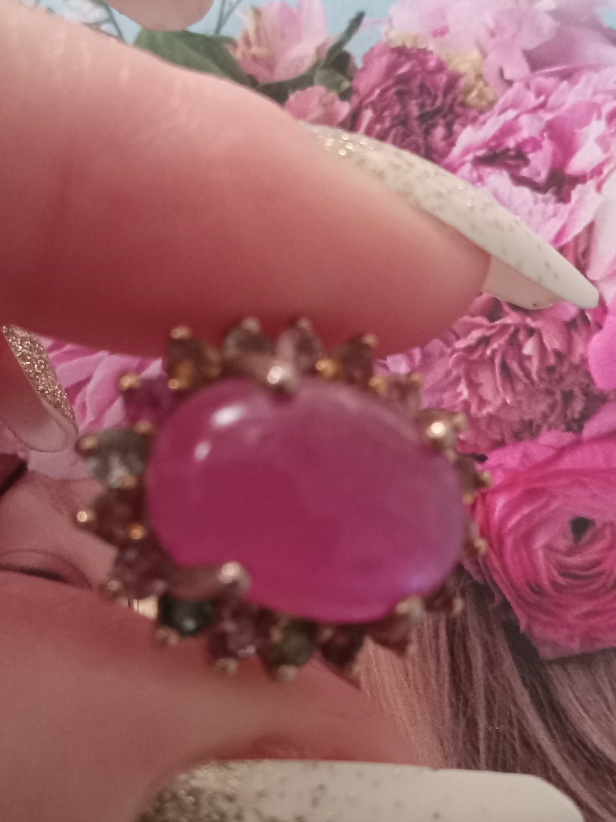 Ruby Ring Size 7 925 Sterling Silver Beautiful - image 1