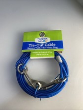 Forever Pals Tie-Out Cable for Dogs up to 60 Lbs Length to 20 ft Heavy Duty Blue