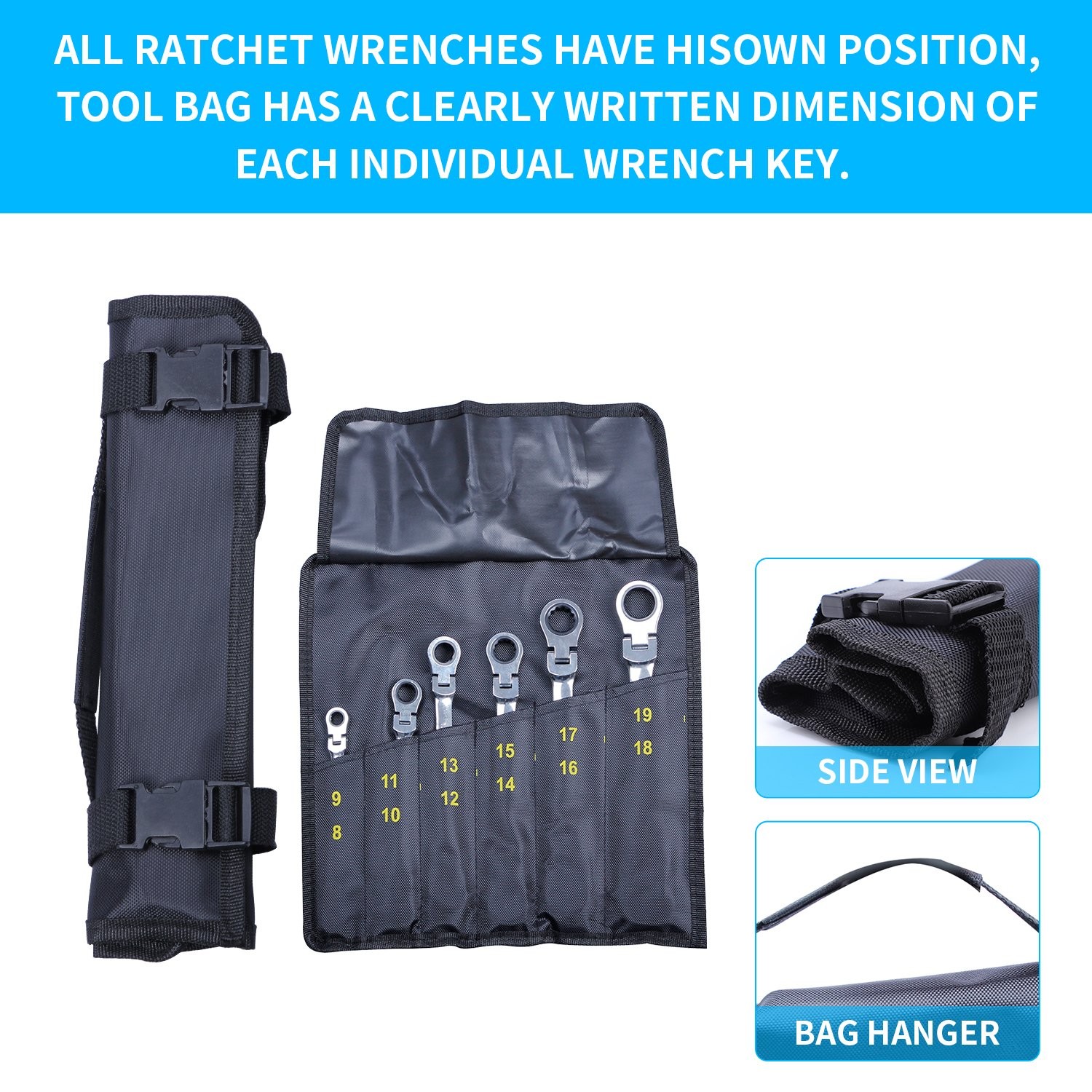 6X NEW Flex-Head Double Box End Ratcheting Wrenches Extra Long Metric Universal