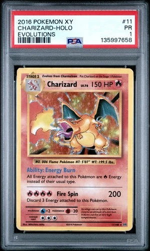 PSA 1 Charizard 11/108 2016 Evolutions Holo Rare Pokemon Card
