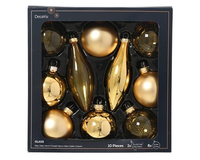 10 Weihnachtskugeln Glas 6-11,7cm matt & glänzend Christbaumkugeln Eiszapfen