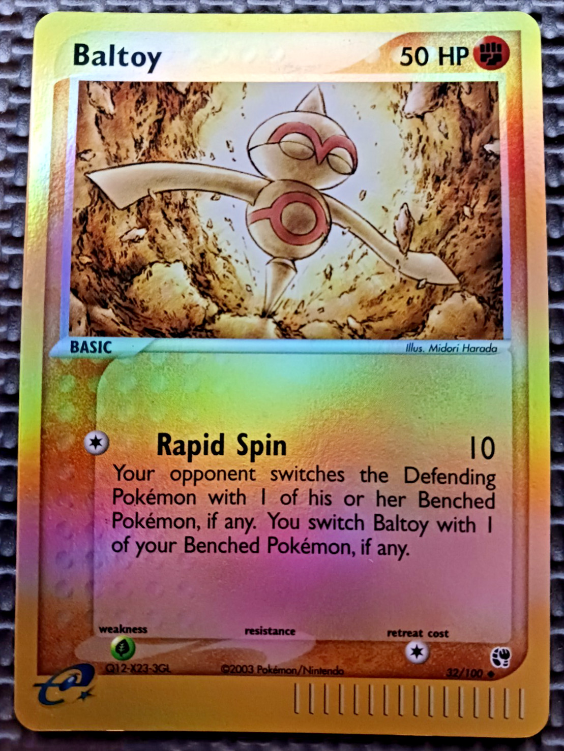 2003 Pokemon Sandstorm #32 Baltoy reverse holo LP