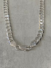 Men's Curb Chain Link Chain Necklace 925 Silver 60cm x 8mm