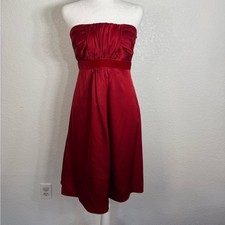 NWT Banana Republic Silk Strapless Red Mini Dress velvet accent Holiday 10P