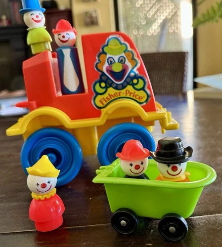 Vintage 1983 Little People Crazy Clown Fire Brigade #657 (Car has no face)