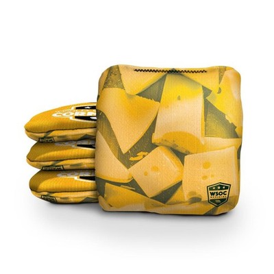 WSOC Cornhole Bags Skip's Garage Green Bay Yellow Set Of 4 Stick Slide