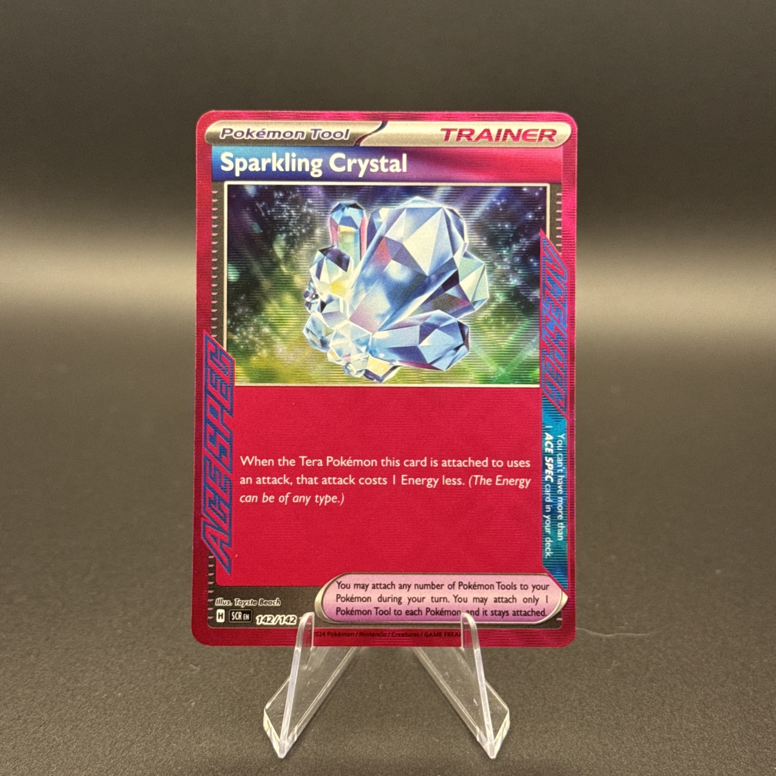 Pokémon TCG Sparkling Crystal 142/142 Ace Spec Rare Stellar Crown NM/M