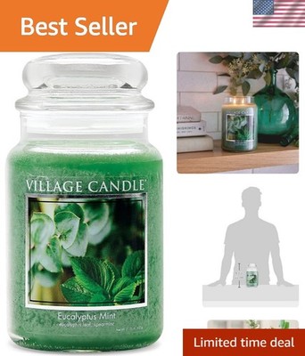Eucalyptus Mint Large Glass Apothecary Jar Candle, 21.25 oz - Soothing Ambiance