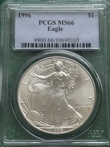 1996 American Silver Eagle - PCGS Slabbed MS66 - Certified .999 Fine Silver!!
