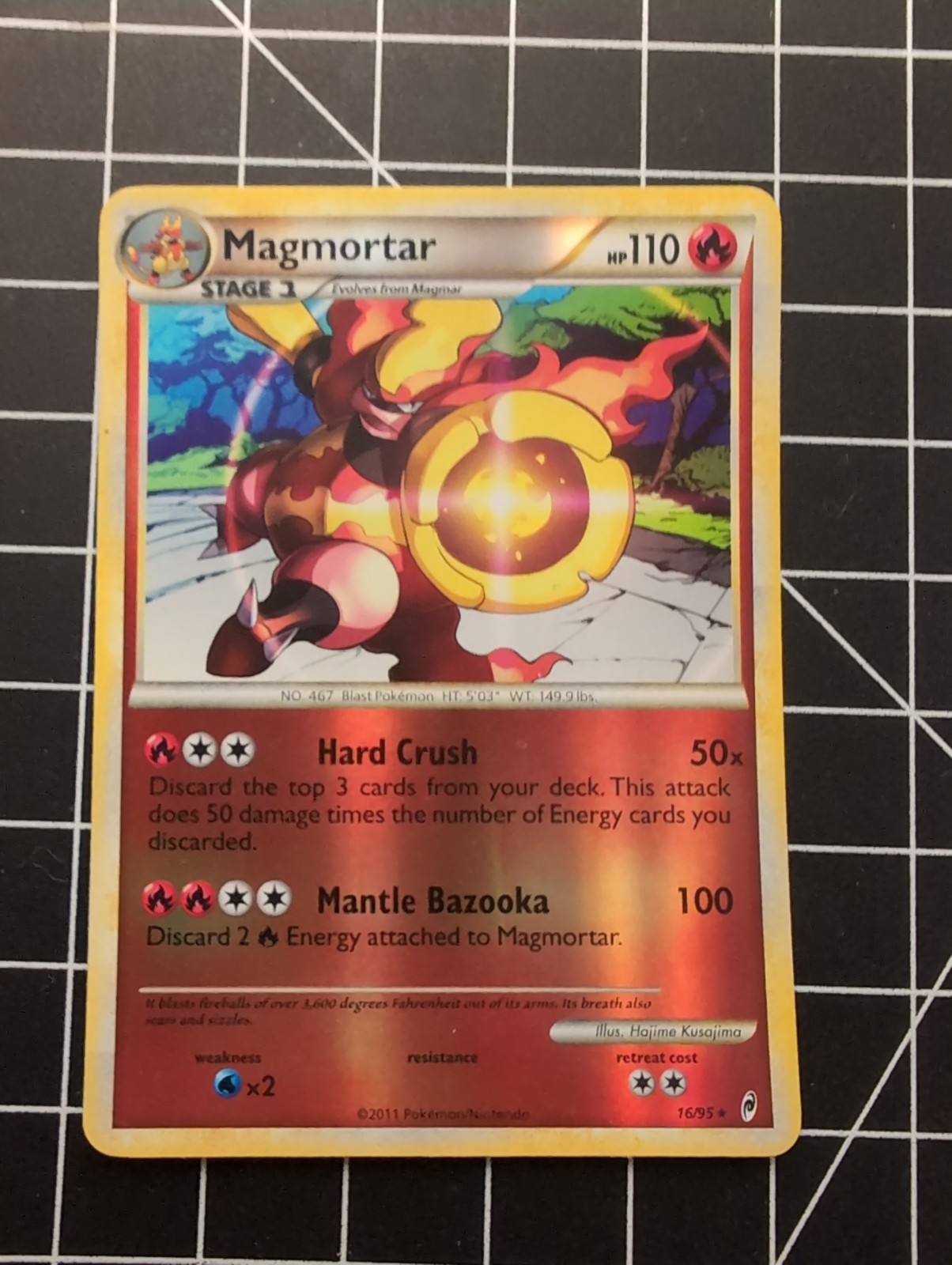 Pokemon Card Magmortar 16/95 Call of Legends Reverse Holo Rare NM