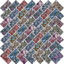 50PCS 10x10 Multicolor Cotton Fabric Squares Precut Quilting Bundle Paisley
