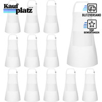 Kinder SchüRze 12 StüCk Verstellbar Mit 2 Taschen Weiß Kochen Backen Basteln