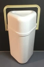 Crate & Barrel 3-Bottle Wine Cooler Carrier White w/Tan Color Handle NO INSERT