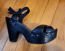 Italian Roberto Del Carlo Black Sandals 38 1/2 Italy