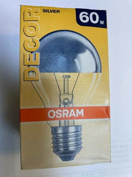 Osram Decor GlÜHlampe Kuppenverspiegelt Silber Kopfspiegel E27 240V 60W Dimmbar-image