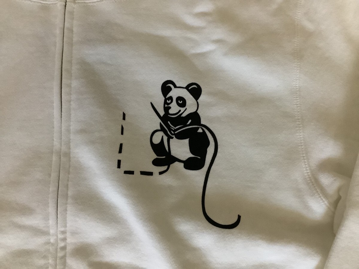 Authentic a bathing ape bape panda full zip hoodie white