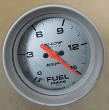 AutoMeter 4461 Pro Comp Ultra-lite Fuel Press Gauge, 2 5/8" Dia, Elect, 0-15PSI