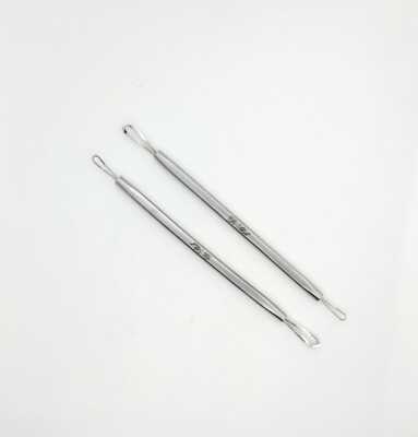  2er Set Mitesserentferner Porenreiniger Blackhead Remover aus Edelstahl Gesicht