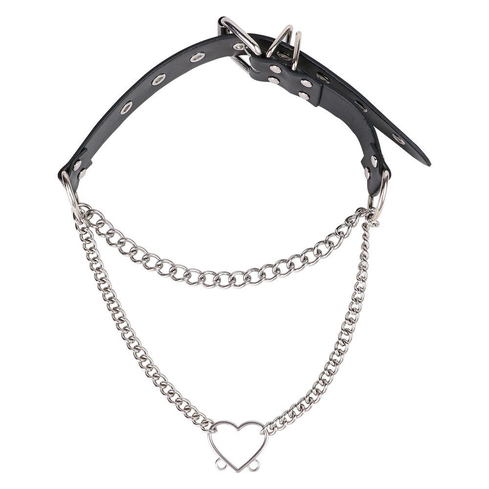 PU Leather Collar With Nipple Clamps SM Bondage Play  Flirt For Couples BDSM
