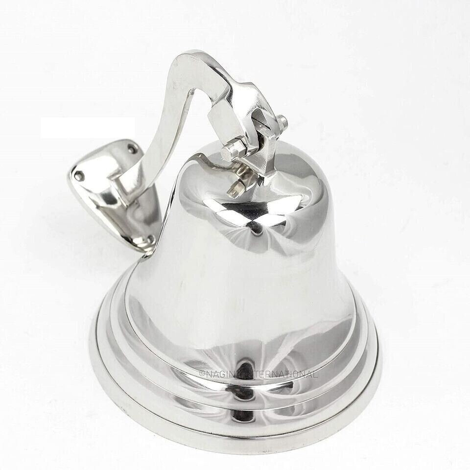 Campana Da Nave In Ottone Finitura Oro Con Corda, 8,89 Cm - Foto 5