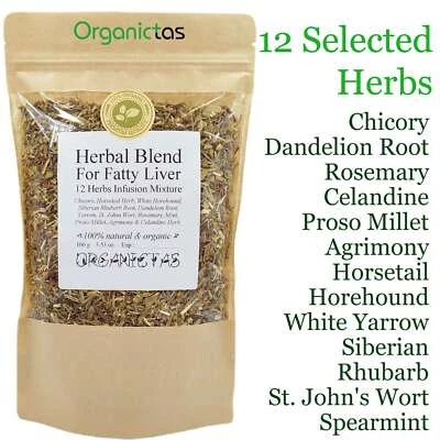 Fatty Liver Cleanse & Detox Herbal Tea with 12 selected beneficial organic herbs