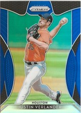 2019 Panini Prizm Justin Verlander #164 Blue Prizm SP Houston Astros