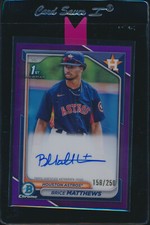 BRICE MATTHEWS AUTO 1st 2024 Bowman Chrome PURPLE REFRACTOR/250 ASTROS Rookie RC