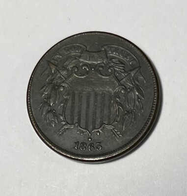 1865 2C (#915)  Fancy ''5'' Dark UNC with Porosity.  Nice Detail.