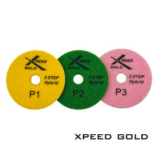 Xpeed Gold 3 Step Diamond Polishing Pads for Quartz Granite Marble Quartzite