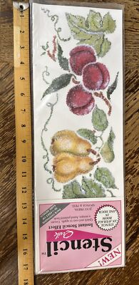Instant Stencil Effect Strips Press Sponge Peel Wipe Fruit Pear Wall Border VTG