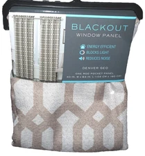 Energy Efficient Black Out Window Panel Denver/Brown Geo One Rod Pocket Panel