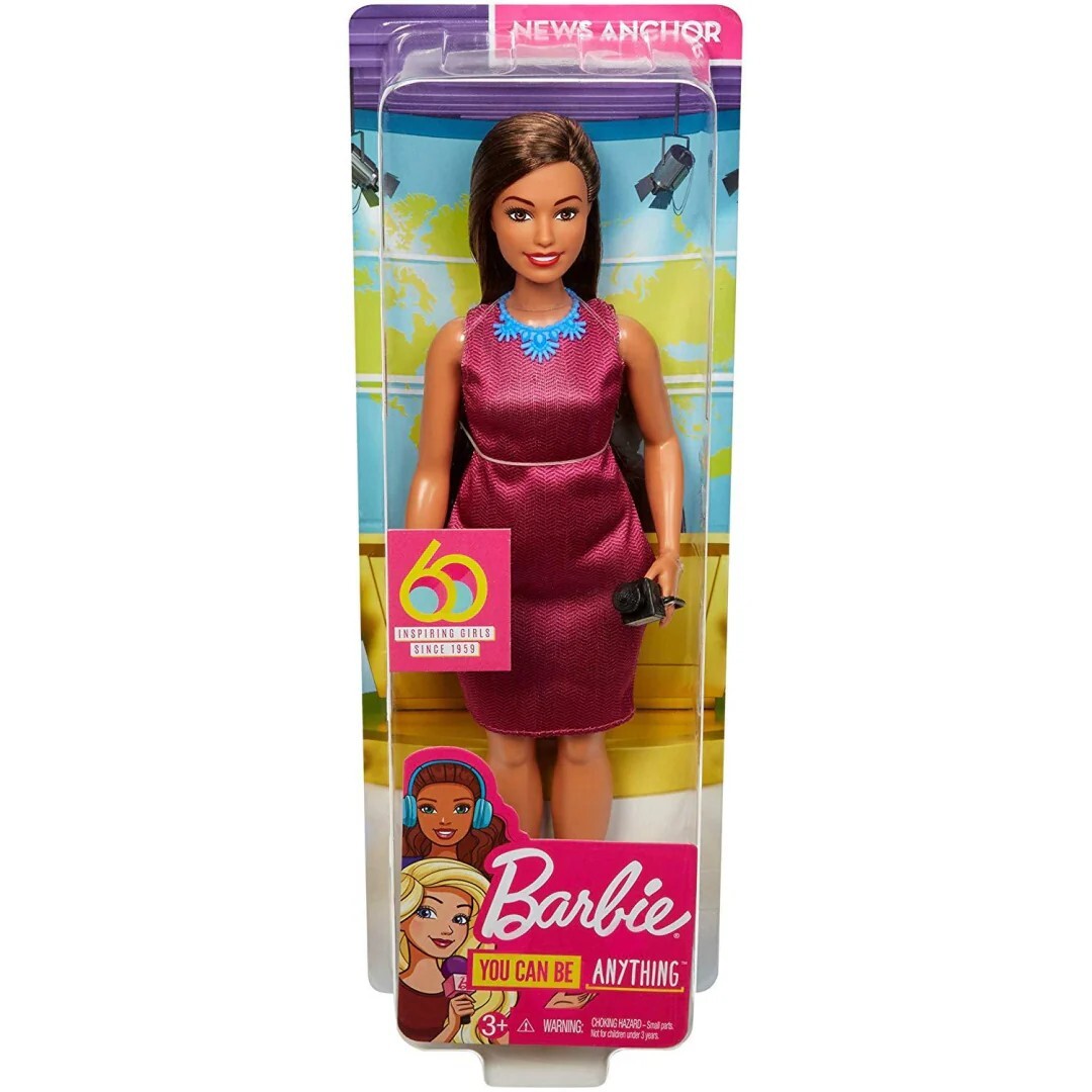 Doll Barbie Giornale Barbie News Anchor Doll Brunette Curvy Doll