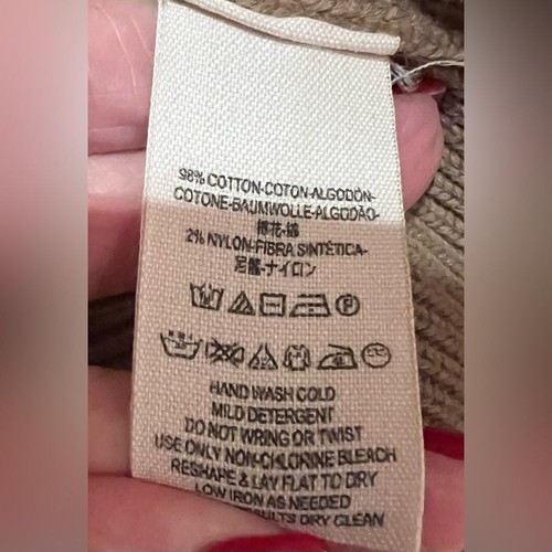 Free People Allure Pull Over Deep V-Neck Ribbed Sweater Taupe Brown Size Small - Picture 14 of 15