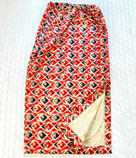 Women's Freesize African Print Maxi Skirt Ghana Drawstring Red Black Diamond