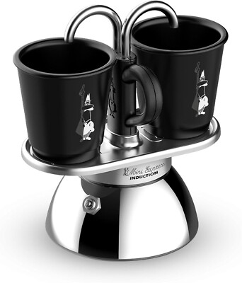Bialetti Mini Express Induction, Induktionskaffeemaschine, 2 Tassen, Schwarz