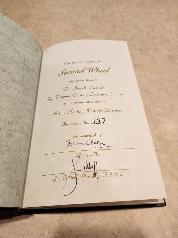 SECOND WHEEL Bunny Allen AMWELL PRESS leather SIGNED Limited Ed Africa