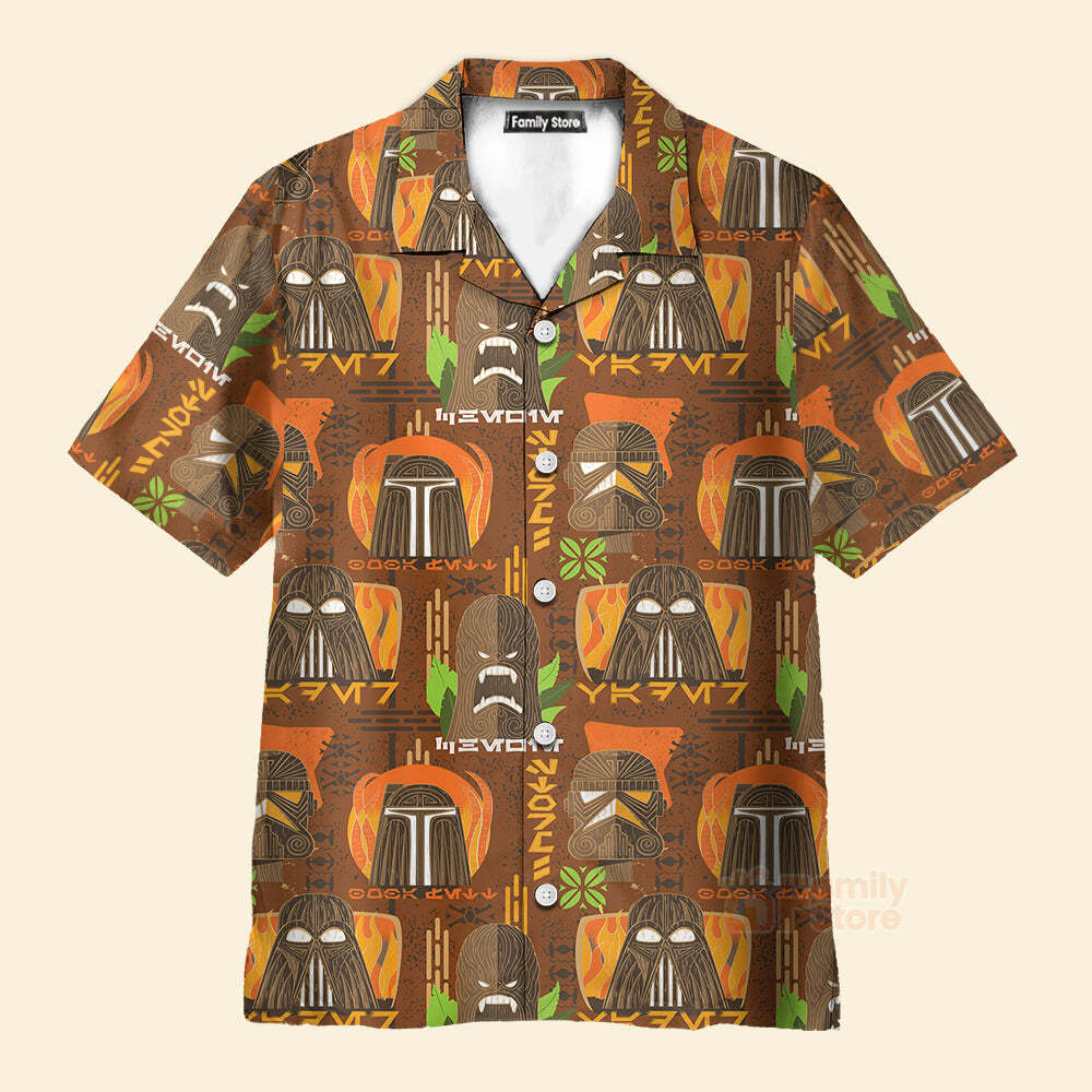 Starwars Tiki Art Funny Hawaiian Shirt For Men US Size Summer Style NEW